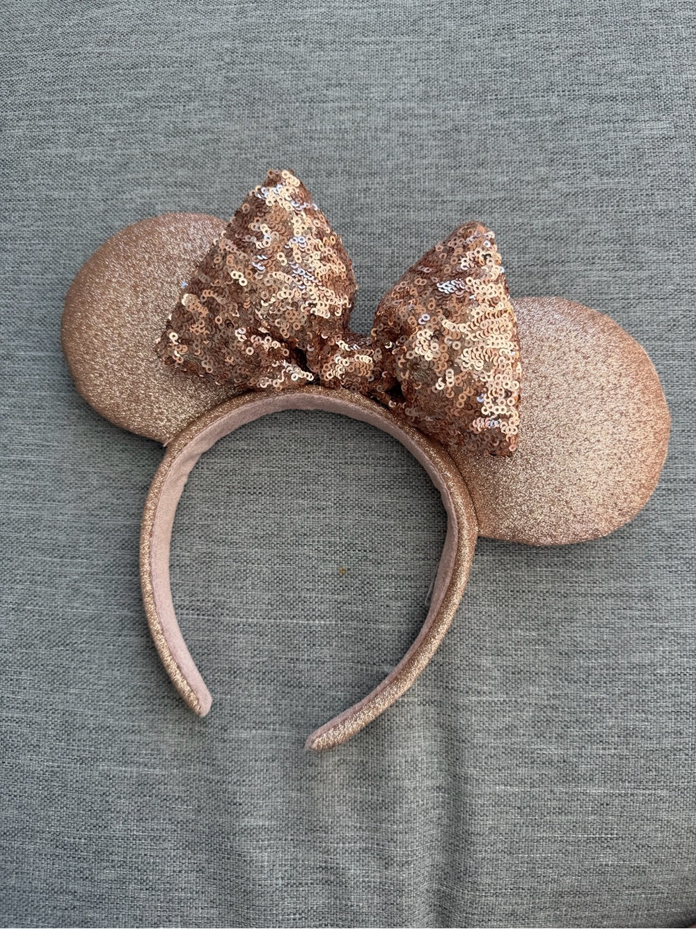 Rose Gold Sequin Minnie Ear Headband for Kids